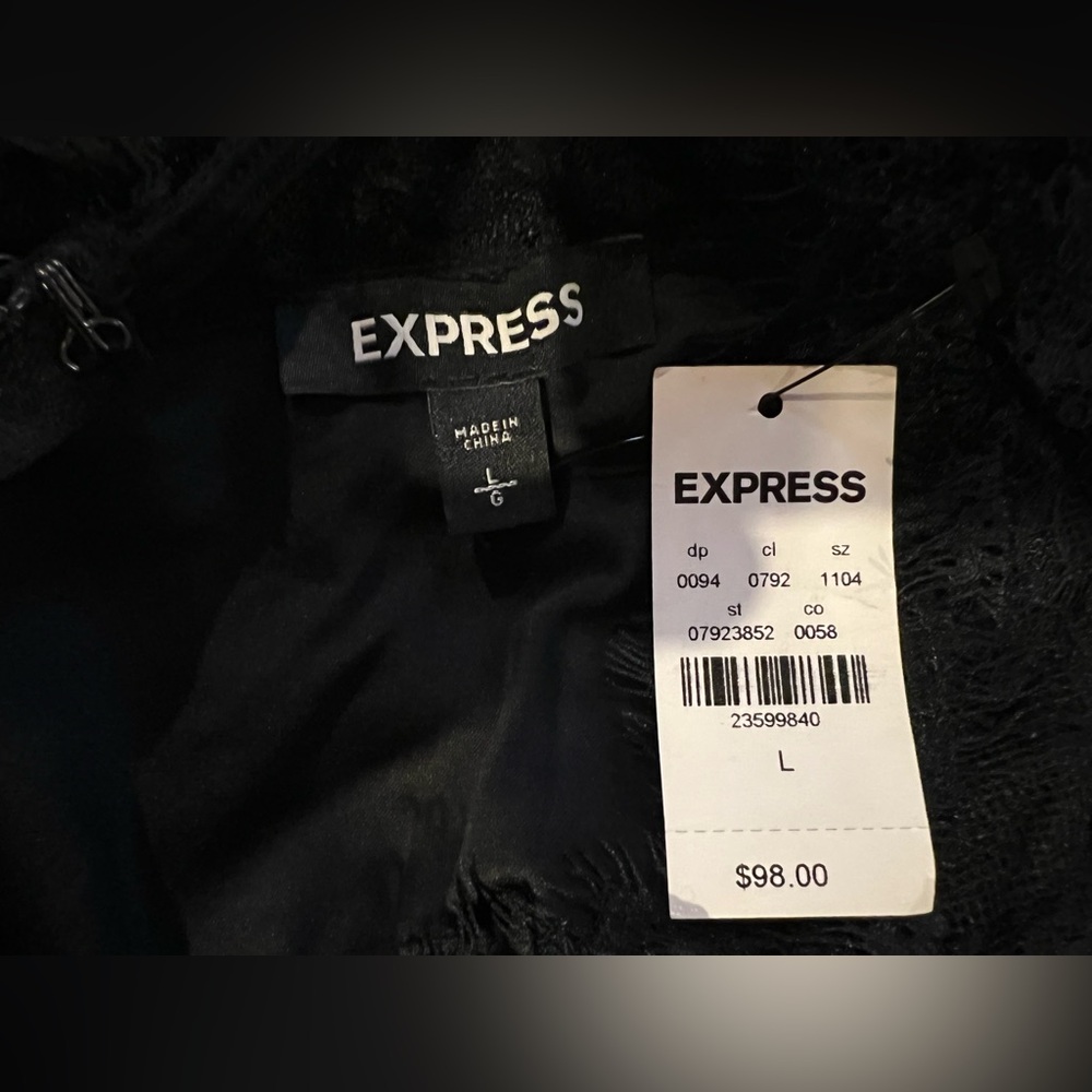 NWT EXPRESS Lace Halter Black Jumpsuit - Picture 7 of 11